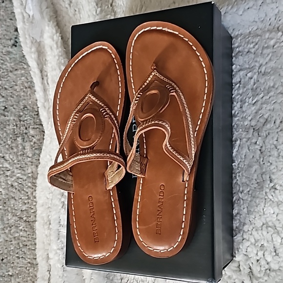 Brown Bernardo 1in Backless Sandals - Picture 1 of 4